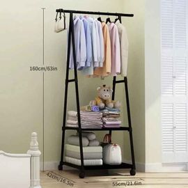 Cintre Triangulaire Mobile Pour Vêtements,Étagère Everthe Avec Cloison,Support Debout Pour Vêtements De Chambre À Coucher,T1 - Type Black