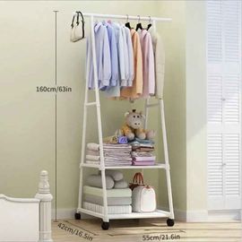 Cintre Triangulaire Mobile Pour Vêtements,Étagère Everthe Avec Cloison,Support Debout Pour Vêtements De Chambre À Coucher,T1 - Type White