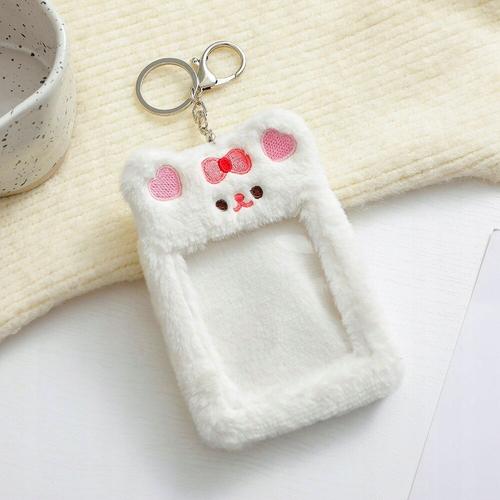 Porte-Cartes Photo Lapin En Peluche Style Chat Kawaii