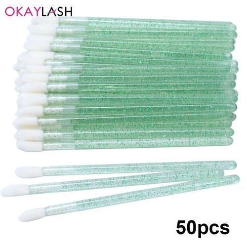 Okaylash-Pinceaux D'extension De Cils À Paillettes De Poulet,Applicateur De Brillant,Nettoyant Brillant,Outils De Maquillage,Livres,Cristal Micro Jules - Type Shining Green