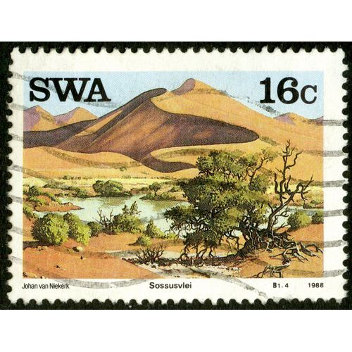 Timbre Oblitéré Swa, Sossusvlei, 1988, 16 C
