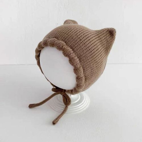 Bonnet Avec Ulpour Bébés Garçons Et Filles,Casquettes Solides Pour Tout-Petits,Bonnet Chaud Pour Enfants,Chapeau D'extérieur Coréen,Automne Et Hiver - Type Brown B-3-24m