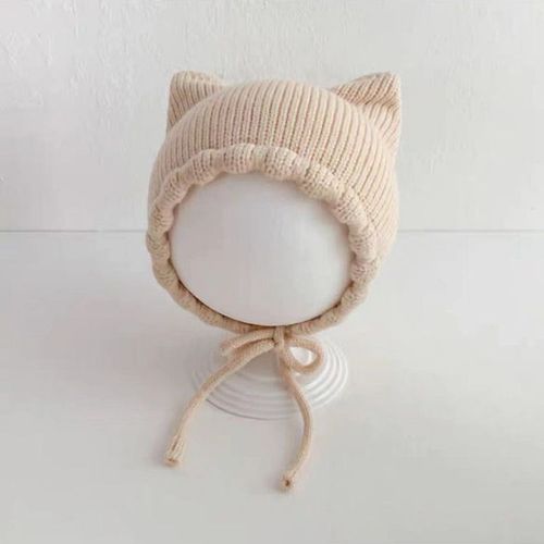 Bonnet Avec Ulpour Bébés Garçons Et Filles,Casquettes Solides Pour Tout-Petits,Bonnet Chaud Pour Enfants,Chapeau D'extérieur Coréen,Automne Et Hiver - Type Beige B-3-24m