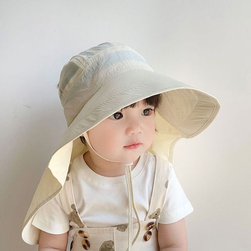 Chapeau De Pêche Suffolk Pour Bébé,Séchage Rapide,Pare-Soleil Pour Garçons Et Filles,Casquette Pare-Soleil De Dessin Pour Enfants,Chapeaux À Grand Bord,Été - Type Biege-48-52cm