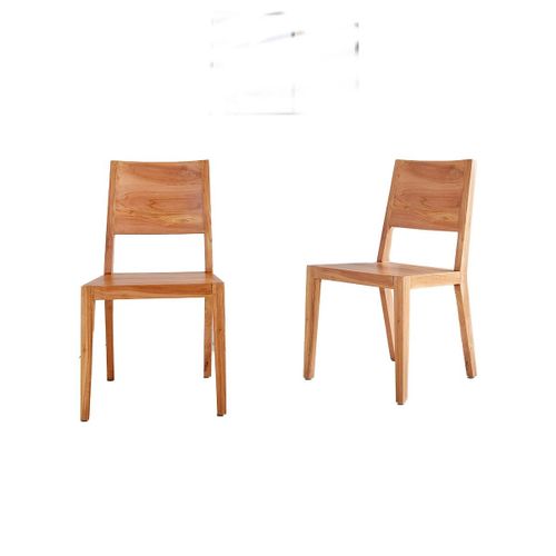 Lot De 2 Chaises En Teck Massif