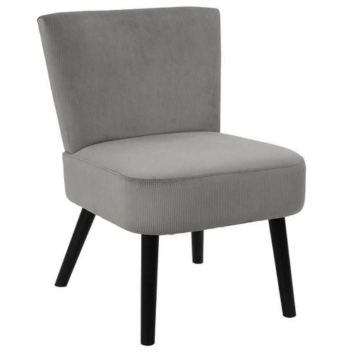 Fauteuil Crapaud En Velours Côtelé Gris