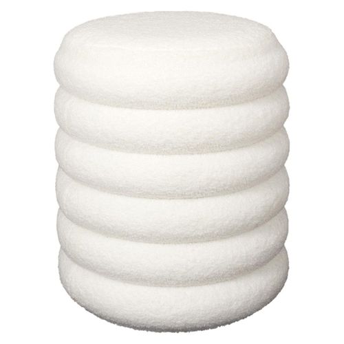 Pouf-Coffre Ø37cm Matelassé Blanc