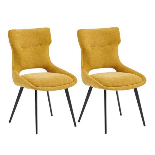Lot De 2 Chaises Tissu Coloris Jaune