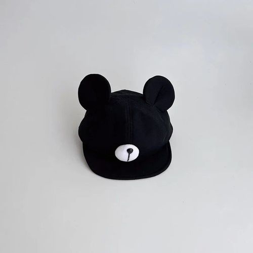 Chapeau En Coton Doux Avec Oreilles D'ours Pour Enfants,Bonnet À Visière Pour Bébé,Casquettes De Dessin Pour Enfants,Pare-Soleil Décontracté Pour Garçon Et Fille,Mignon - Type Black-44-49cm