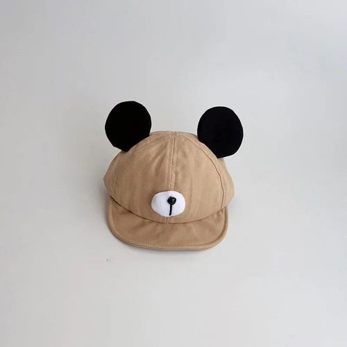 Chapeau En Coton Doux Avec Oreilles D'ours Pour Enfants,Bonnet À Visière Pour Bébé,Casquettes De Dessin Pour Enfants,Pare-Soleil Décontracté Pour Garçon Et Fille,Mignon - Type Khaki-44-49cm