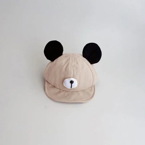 Chapeau En Coton Doux Avec Oreilles D'ours Pour Enfants,Bonnet À Visière Pour Bébé,Casquettes De Dessin Pour Enfants,Pare-Soleil Décontracté Pour Garçon Et Fille,Mignon - Type Beige-44-49cm