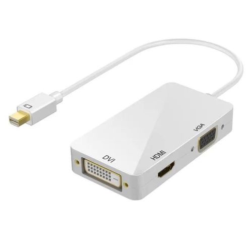 Alpexe Adaptateur Mini DisplayPort vers HDMI-DVI-VGA, Blanc - ADAPTATEUR AUDIO - VIDEO