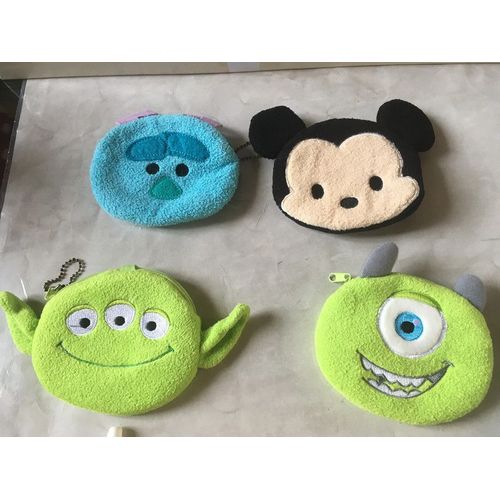 5 porte monnaie disney tsum tsum - disneyland paris - neufs