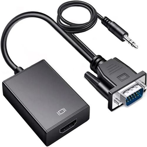 Retoo Adaptateur Câble VGA vers HDMI VGA vers HDMI Convertisseur 1080P 60 Hz Mâle vers Femelle Portable Projector Noir