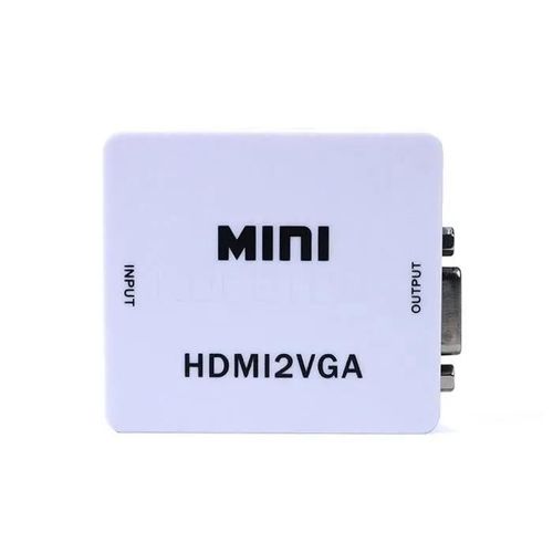 Mini Hdmi 2vga Hd 1080p, Convertisseur Hdmi Vers Vga Avec Audio, Adaptateur De Boîtier Vidéo Pour Xbox360, Pc, Dvd, Ps3 [47295f2]
