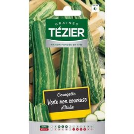 Sachet Graines - Tezier - Courgette Verte Non Coureuse Ditalie - Sachet Légume Petit Modèle - (Mois De Semis De 3 À 5)