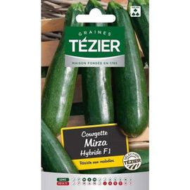 Sachet Graines - Tezier - Courgette Mirza Hf1 Sélection Tézier - Sachet Légume Petit Modèle - (Mois De Semis De 3 À 5)