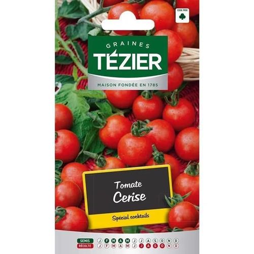 Sachet Graines - Tezier - Tomate Cerise - Sachet Légume Petit Modèle - (Mois De Semis De 2 À 5)