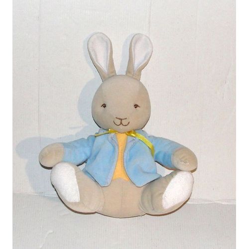 Peluche Peter Rabbit Veste Bleu - Doudou Lapin Le Conte Pierre Lapin Jemini