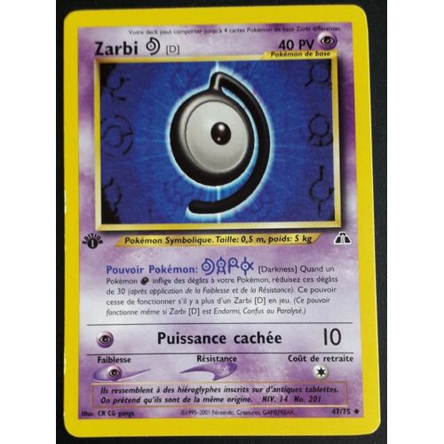Carte Pokémon Zarbi [D] 47/75 [Premiere Edition 1] - Neo Discovery Wizards (Fr)