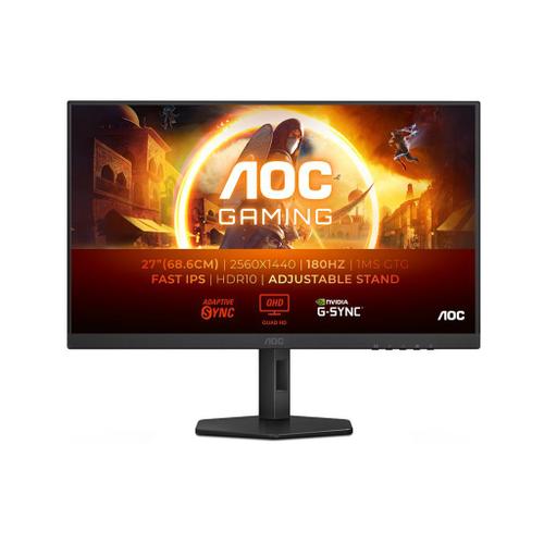 AOC Gaming Q27G4XF - Écran LED - jeux - 27" - 2560 x 1440 QHD @ 180 Hz - Fast IPS - 300 cd/m² - 1000:1 - HDR10 - 0.5 ms - HDMI, DisplayPort - noir