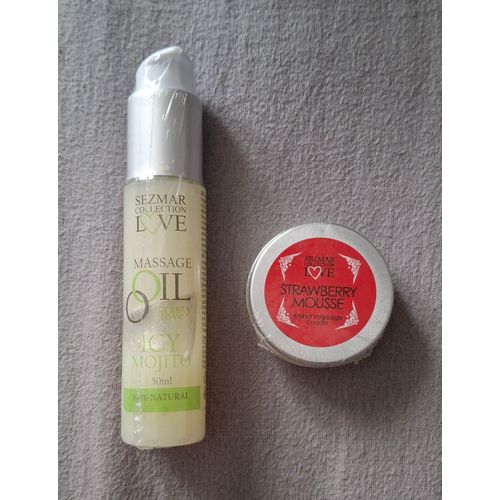 Lot : Huile De Massage Et Bougie De Massage Comestible