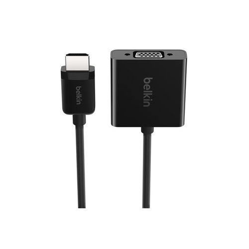 Belkin - Adaptateur vidéo - HDMI mâle pour HD-15 (VGA), Micro-USB Type B femelle - 25 cm - noir - vis d'écartement