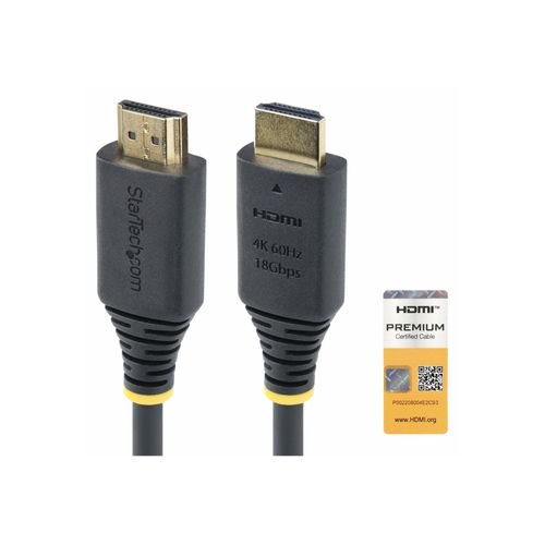 StarTech.com 4m (13ft) Premium Certified High Speed HDMI Cable, 4K60Hz - Premium High speed - câble HDMI avec Ethernet - HDMI mâle pour HDMI mâle - 4 m - noir - support pour 4K60Hz, passif
