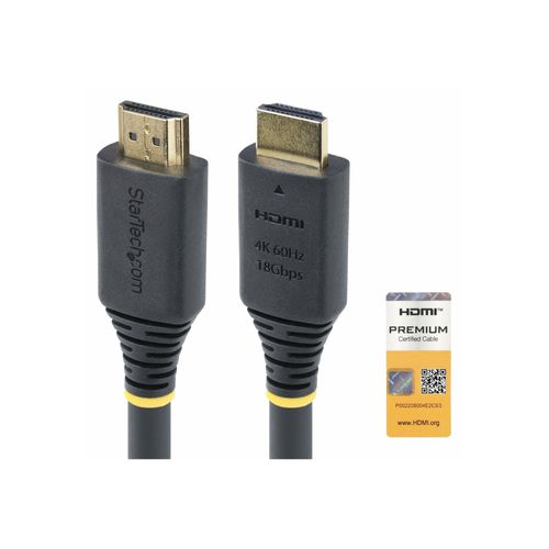 StarTech.com 7m (22.9ft) Premium Certified High Speed HDMI Cable, 4K60Hz - Premium High speed - câble HDMI avec Ethernet - HDMI mâle pour HDMI mâle - 7 m - noir - support pour 4K60Hz, passif