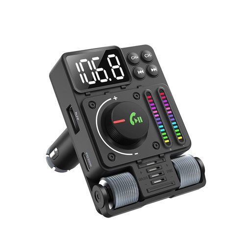 Transmetteur Fm Pour Voiture,Kit Mains Libres Sans Fil,Chargeur De Voiture,Charge Rapide,Lecteur Mp3,Bluetooth 5.3,Musique,Touriste,Pd,30w,Usb