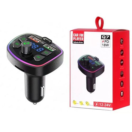 Chargeur De Voiture Bluetooth 5.0,Transmetteur Fm Pd 18w,Type-C,Usb 3.L'autorisation,Lumière Ambiante Colorée,Allume-Cigare Laguna,Lecteur De Musique Mp3 - Type Q7 #C