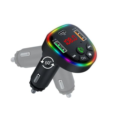Chargeur De Voiture Bluetooth Sans Fil 5.0 Pour Touristes,Kit De Voiture Usb,Transmetteur Fm,Lecteur Audio Mp3,Mains Libres,3,1 A,12-24v Pour Iphone,Samsung