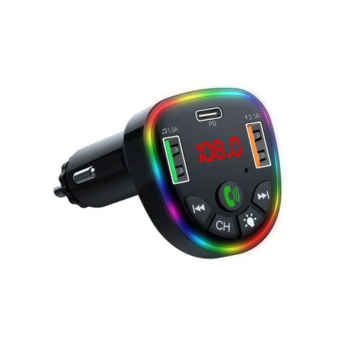 Chargeur De Voiture Sans Fil Bluetooth 5.0 Pour Touristes,Kit De Voiture Usb,Transmetteur Fm,Lecteur Audio Mp3,Mains Libres,3,1 A,12-24v Pour Iphone,Samsung