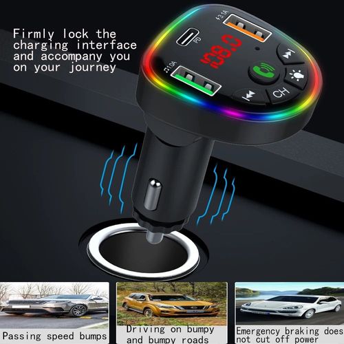 Chargeur De Voiture Usb Bluetooth 5.0 Pour Touristes,Kit Transmetteur Fm,Lecteur Audio Mp3,Sans Fil,Mains Libres,Pd Rapide,Adaptateur De Charge Usb 3.1a