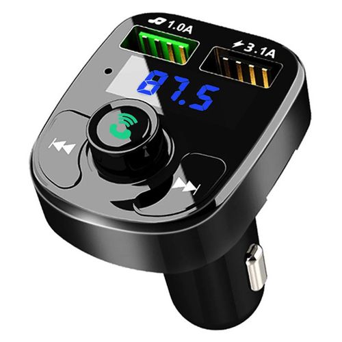 Jajabor-Transmetteur Fm De Voiture Sans Fil,Lecteur Mp3,Carte Tf,Lecture De Disque U,Chargeur De Voiture Usb 3.L'autorisation,Kit Mains Libres Bluetooth 5.0 - Type Black