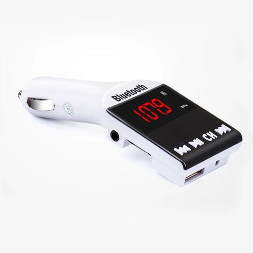 JINSERTA-Kit de lecteur MP3 de voiture Bluetooth,transmetteur FM,modulateur FM sans fil,mains libres,prise en charge TF,micro SD,USB,lecture de musique - Type WHITE