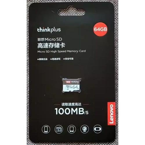 Lenovo Thinkplus - Carte Micro SD 64 Go pour smartphone, tablette, appareil photo, GoPro