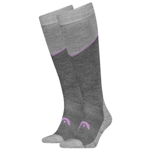 Chaussettes De Ski Head Head Ski Beginner Kneehigh 2p Gris Clair