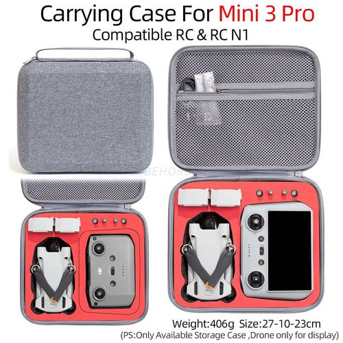 Sac De Rangement Pour Importateur Mini 3 Pro,Télécommande,Boîte Portable,Sac À Main,Étui De Transport Pour Dji Mavic Mini 3,Accessoires - Type Gray Inner Red-Generique