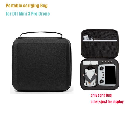 Sac De Transport Pour Dji Mini 3 Pro,Étui De Rangement Pour Importateur,Télécommande Portable,Coque Rigide,Sac De Batterie Pour Dji Mini 3,Accessoires - Type Pure Black-Generique