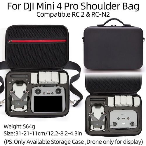 Sac À Main De Rangement Noir Et Gris Pour Drone Dji Mini 4 Pro,Rc 2/Rc,Se,Valise De Voyage À Coque Rigide - Type Black Bag-Generique
