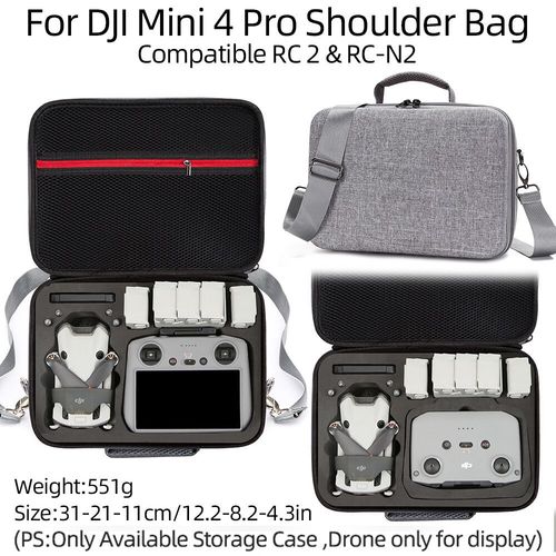 Sac À Main De Rangement Noir Et Gris Pour Drone Dji Mini 4 Pro,Rc 2/Rc,Se,Valise De Voyage À Coque Rigide - Type Gray Bag-Generique