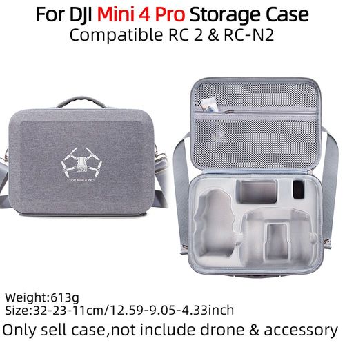 Grand Sac De Voyage Portable Gris Pour Dji Mini 4 Pro,Mallette De Rangement,Accessoire De Importateur,Sac À Main,Rc 2,Rc,See - Type Gray Bag-Generique
