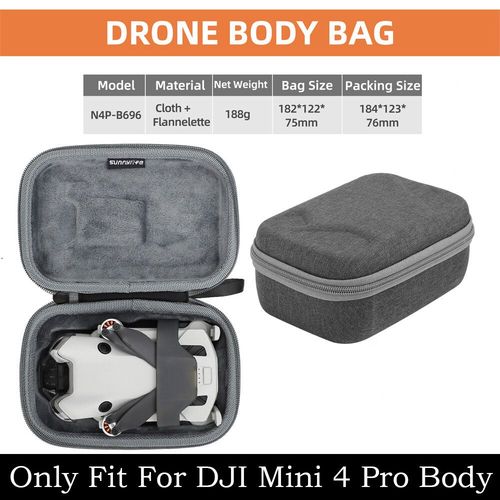 Sac En Nylon Gris Pour Dji Mini 4 Pro Rc-1/2 Rc-N1 À Distance/See Stockage Voyage Étui De Transport Poignée Couverture Stand-Alone Boîte Accessoires - Type Body Bag-Generique