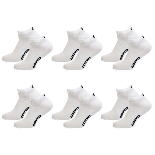 Chaussettes Femme Lotto Socquettes Tiges Courtes Sport Pack De 6 Paires Sneaker Lotto Blanches