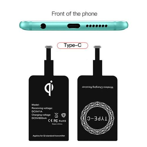 Récepteur De Charge Sans Fil Pour Iphone 6 7 Plus 5s Micro Usb Type C,Chargeur Rapide Universel Pour Samsung Huawei Xiaomi - Type For Type-C