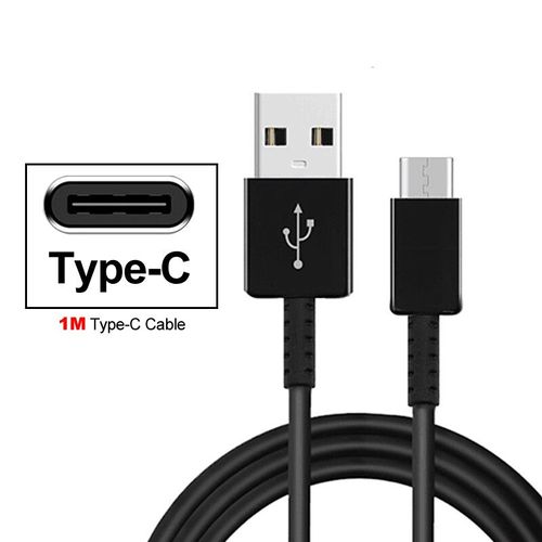 Chargeur Mural Câble Pour Huawei Y6 2019 Y6 Premier 2019 Honneur 8a 8c V20 Vue 20 Y6 Pro 2019 P Smart Plus 2019 9s 10i 20i 20 Lite - Type Usb-C 1m Cable Black