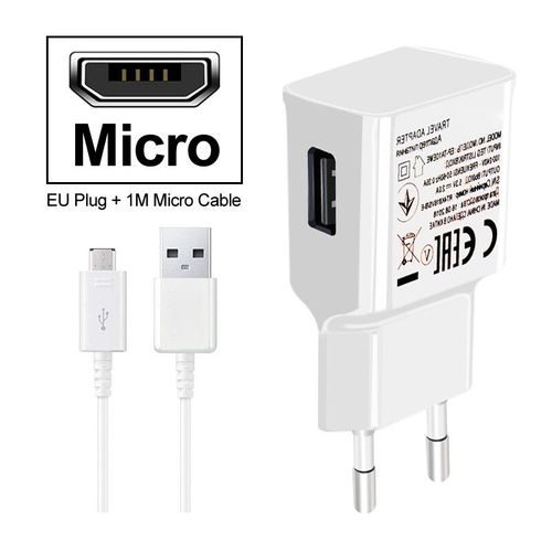 Chargeur Mural Câble Pour Huawei Y6 2019 Y6 Premier 2019 Honneur 8a 8c V20 Vue 20 Y6 Pro 2019 P Smart Plus 2019 9s 10i 20i 20 Lite - Type Micro Charger White