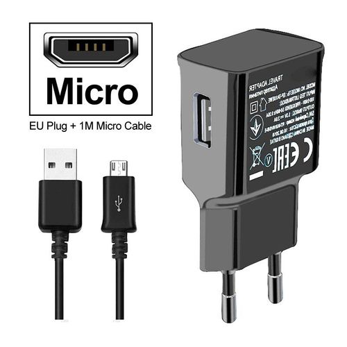 Chargeur Mural Câble Pour Huawei Y6 2019 Y6 Premier 2019 Honneur 8a 8c V20 Vue 20 Y6 Pro 2019 P Smart Plus 2019 9s 10i 20i 20 Lite - Type Micro Charger Black