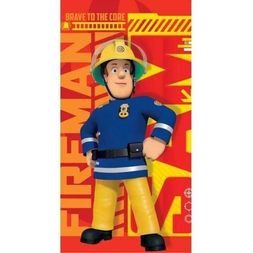 Fireman Sam Le Pompier Serviette De Plage Piscine Bain Rouge 100% Polyester 140x70cm
